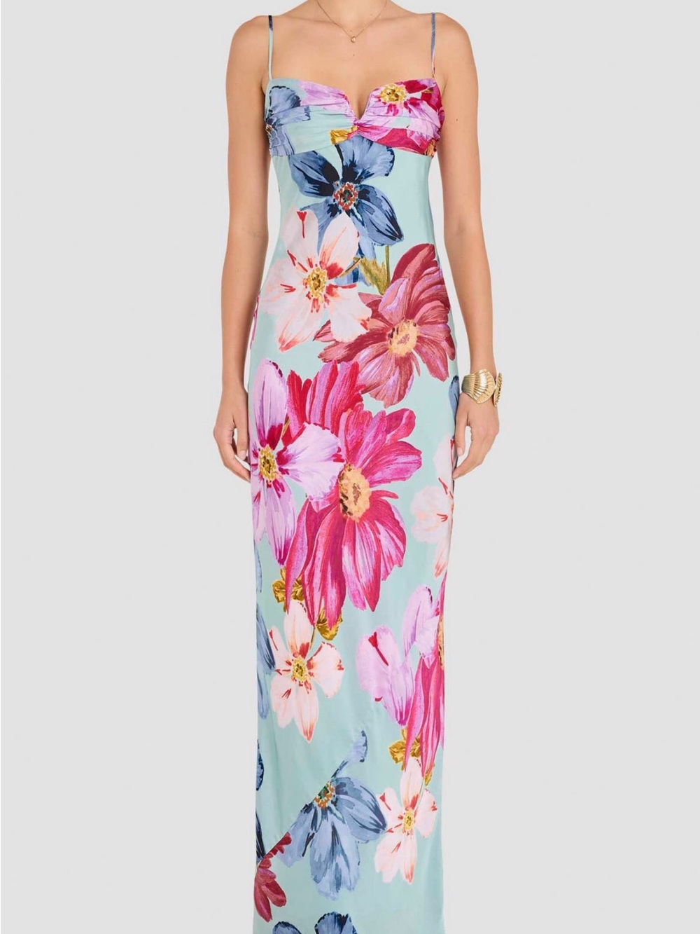 Amanda Uprichard Ira Floral Spaghetti-Strap Maxi Dress